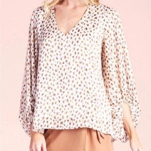 Tyche blouse chiffon balloon sleeve blouse in lilac size small